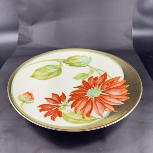 Antique Bavaria Hand Painted Red Flower Plate Dish Made In Germany Porcelain VTG - Picture 11 of 13